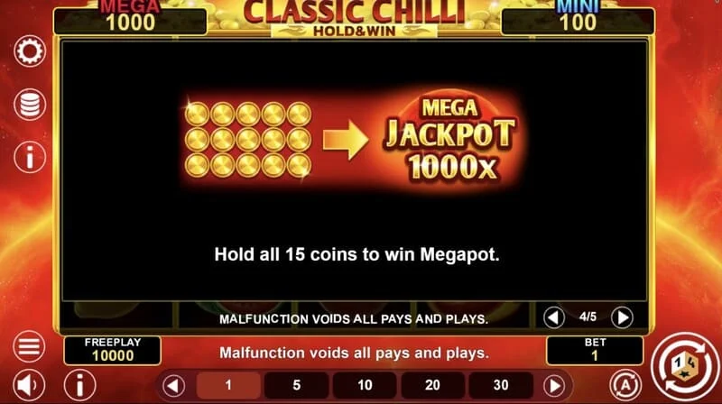 Classic Chilli Hold & Win - klibbiga symboler i holdrundan